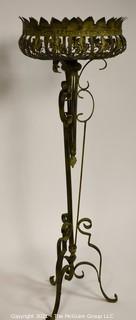 Pierced Metal Garden Plant Stand.  Measures approximately 15" wide at top rim x 45" tall