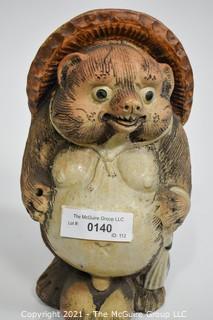 Asian Good Luck Standing Hedgehog Garden Door Statue. 