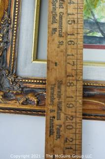 Framed Under Glass Woods Scene Signed By Artist.  Measures approximately 16 1/2 x 19 1/2"