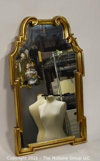 Gilt framed wall mirror; 24 x 40"T