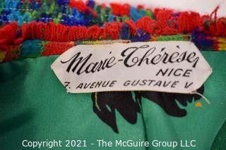 Vintage Multi Color With Silk Lining Cardigan Sweater by Marie Cherese of Nice France. 
