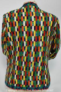 Vintage Multi Color With Silk Lining Cardigan Sweater by Marie Cherese of Nice France. 
