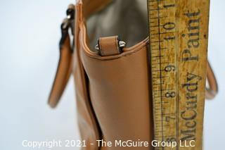 Classic Valentino Tan Beige Top Handle Tote Handbag  with Zip Closure. 