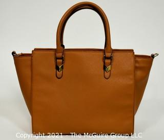 Classic Valentino Tan Beige Top Handle Tote Handbag  with Zip Closure. 