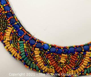 Group of (3) Bright Bead or Woven Necklaces. 
