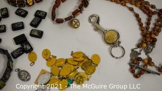 Collection of Catholic Religious Jewelry, Medals and Rosaries. 