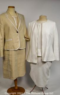 Two (2) Linen Dresses with Matching Jackets, Size 12.
