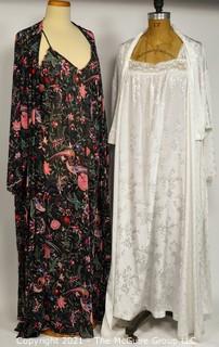 Two (2) Peignoir Pajama and Robe Sets by Natori and Christian Dior, Size XL. 