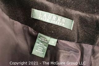 Two (2) Ralph Lauren Black Velvet Blazers, Size 16.
