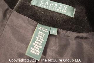 Two (2) Ralph Lauren Black Velvet Blazers, Size 16.
