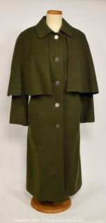 Original Green Wool Himalaya DeLuxe Tiroler Loden Coat with Cape made by Loden-Prankl of Austria.  Vienna’s oldest store specializing in loden and traditional clothing has stood on Michaelerplatz since 1830