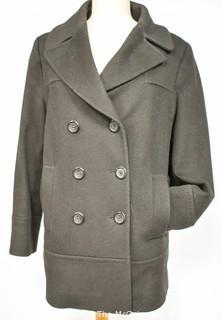 Fluerette Loro Piana Black Double Breasted Wool Peacoat Jacket.