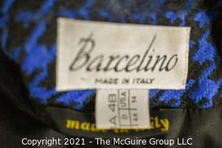 Blue & Black Hounds Tooth Suit by Barcelino Size 14.