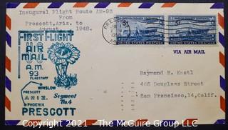 Cancelled First Day Cover. Cachet. Air Mail