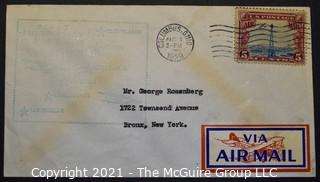 Cancelled First Day Cover. Cachet. Air Mail