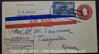 Cancelled First Day Cover. Cachet. Air Mail