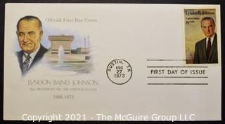 Cancelled First Day Cover. Cachet. Colored