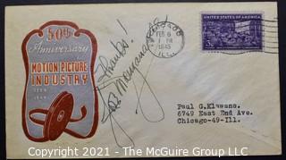 Cancelled First Day Cover. Cachet. Colored