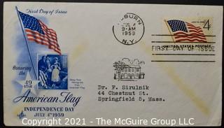 Cancelled First Day Cover. Cachet. Colored