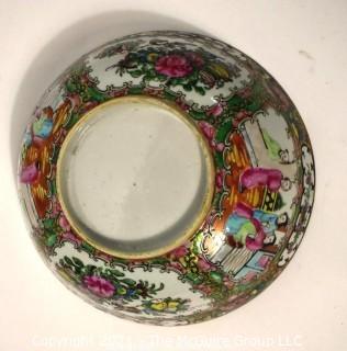 Antique Asian Chinese Famille Rose Medallion Porcelain Bowl; 9 1/2" diameter at rim x 4"T