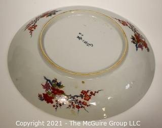 Porcelain Asian Stamped Hand Painted Charger or Plate. Measures approximately 16" in diameter.