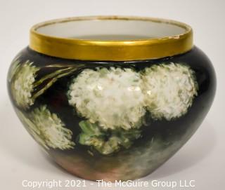 Large Hand Painted Limoges France Bowl or Planter.  Measures approximately  6 1/4" at rim x 5 1/2"T