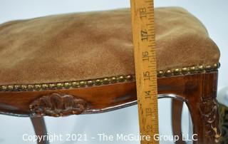 Two (2) Vintage Stools - One Cast Iron, One Wood.