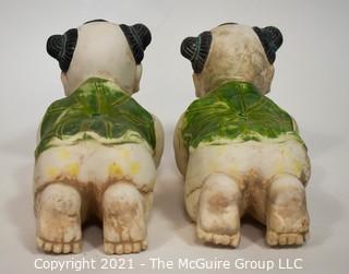 Pair of Chinese Boy and Girl Porcelain Ceramic Pillows Headrests