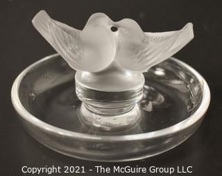 Lalique Love Bird Ring or Pin Dish.  Measures approximately 5" diameter.