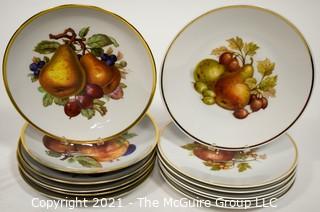 Set of Porcelain China Hutschenreuther Lorenz Germany Gold Trim Dessert Fruit Plates