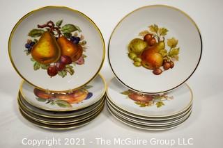 Set of Porcelain China Hutschenreuther Lorenz Germany Gold Trim Dessert Fruit Plates