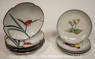 Two (2) Sets of Porcelain Hand Painted Plates 