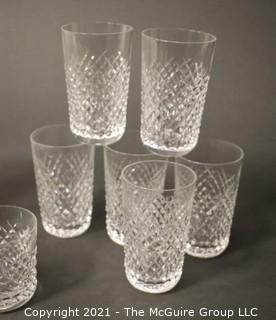 Waterford Crystal Alana Pattern: <br> <br>



(6) 5" tall Flat Tumblers <br>


(3) 4 3/8 Double Old Fashions <br>

(3) 3 3/8 Old Fashions  
