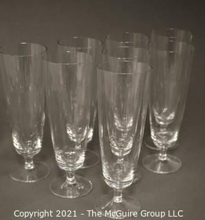 Collection of Stemware:<br><br>
(7) 8 1/2" Beer Glasses<br>
(6) 8" Perrier Jouet<br>
(2) 7 5/8" Etched Champagnes<br>
(3) 7 1/2" Champagnes<br>
(2) 9" Champagnes