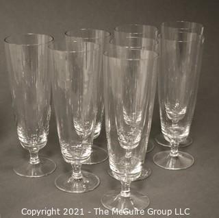 Collection of Stemware:<br><br>
(7) 8 1/2" Beer Glasses<br>
(6) 8" Perrier Jouet<br>
(2) 7 5/8" Etched Champagnes<br>
(3) 7 1/2" Champagnes<br>
(2) 9" Champagnes