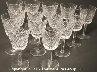 Waterford crystal - Alana Pattern:<br>
<br>
(14) 5 7/8" Claret Wine stems 