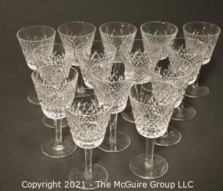 Waterford crystal - Alana Pattern:<br>
<br>
(14) 5 7/8" Claret Wine stems 