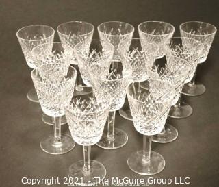 Waterford crystal - Alana Pattern:<br>
<br>
(14) 5 7/8" Claret Wine stems 