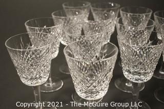 Waterford crystal - Alana Pattern:<br>
<br>
(14) 5 7/8" Claret Wine stems 