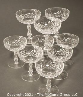 Waterford Crystal: <br>

<br>
(9) 5 1/2" Comeragh Pattern Champagne/Sherbert Stems 