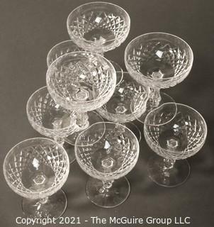 Waterford Crystal: <br>

<br>
(9) 5 1/2" Comeragh Pattern Champagne/Sherbert Stems 