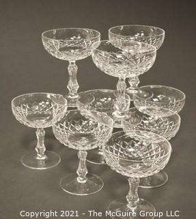 Waterford Crystal: <br>

<br>
(9) 5 1/2" Comeragh Pattern Champagne/Sherbert Stems 