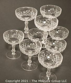 Waterford Crystal: <br>

<br>
(9) 5 1/2" Comeragh Pattern Champagne/Sherbert Stems 