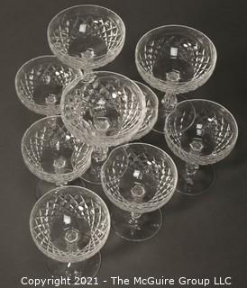 Waterford Crystal: <br>

<br>
(9) 5 1/2" Comeragh Pattern Champagne/Sherbert Stems 