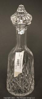 Waterford Crystal decanter with stopper; 12" tall.  (Note: damage to base of stopper)