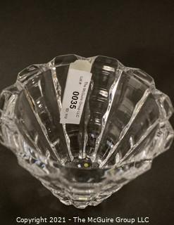 Orrefors Swedish Crystal Vase in Wave Pattern; 5 1/2"T x 7" diameter. 