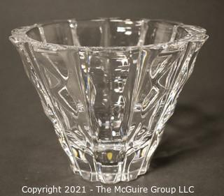 Orrefors Swedish Crystal Vase in Wave Pattern; 5 1/2"T x 7" diameter. 