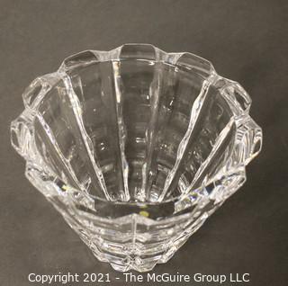 Orrefors Swedish Crystal Vase in Wave Pattern; 5 1/2"T x 7" diameter. 