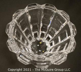 Orrefors Swedish Crystal Vase in Wave Pattern; 5 1/2"T x 7" diameter. 