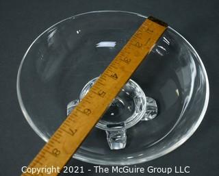 Signed Steuben Glass footed bowl; 7 3/4" wide x 3" tall" 